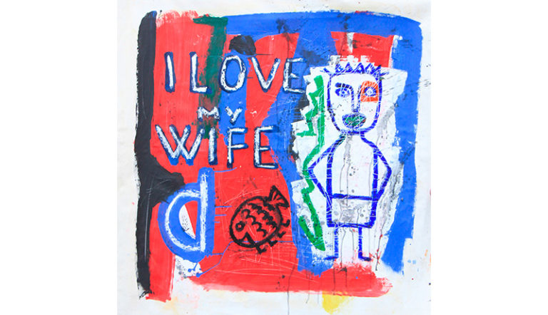 Noël Vérin I love my wife  Techniques mixtes sur toile, 95,5 x 95,5 cm
