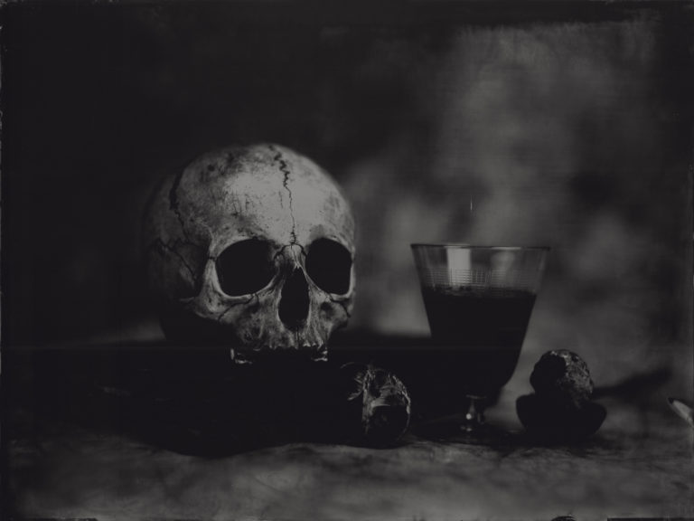 Jean-Philippe Pernot Vanité au verre, 2015 Collodion et tirage à partir de monotype, 40 x 30 cm