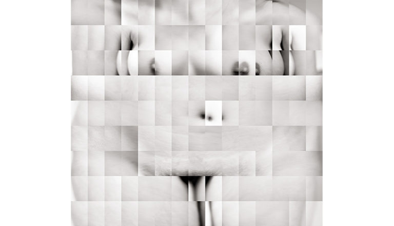 Jean-Philippe Pernot Femme - Buste noir et blanc, 2008/2009 Tirage numérique contrecollé sur Dibond, 100 x 90 cm